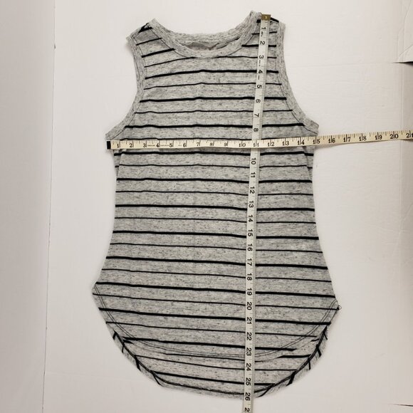 Athleta XS Gray Striped Sleeveless Tank Womens Top Summer Spring - Picture 6 of 8